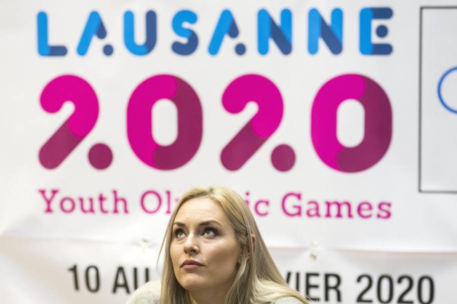 La 33enne americana per non ha voluto mancare la conferenza stampa in cui  stata nominata ambasciatrice dei Giochi olimpici giovanili che si svolgeranno a Losanna nel gennaio 2020
